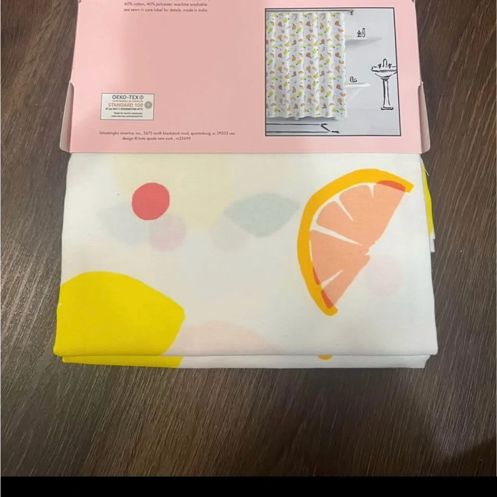 Kate Spade Citrus Print Shower Curtain - Picture 2 of 2